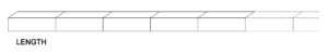 Diagram showing bricks laid end to end for measuring length