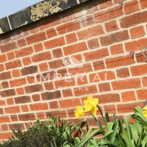 Garden wall built using Country Blend bricks in a flemish brick bond with cream colour mortar.