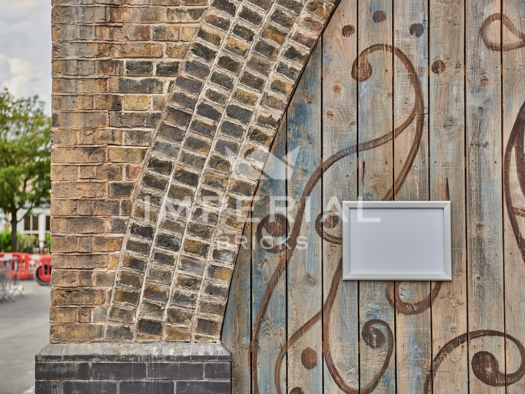 Close up of EastEnders new set, built using Weathered Original London Stock handmade bricks.