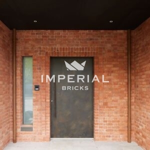 Front entrance to new build property, built using Capital Blend Soft Red handmade bricks.