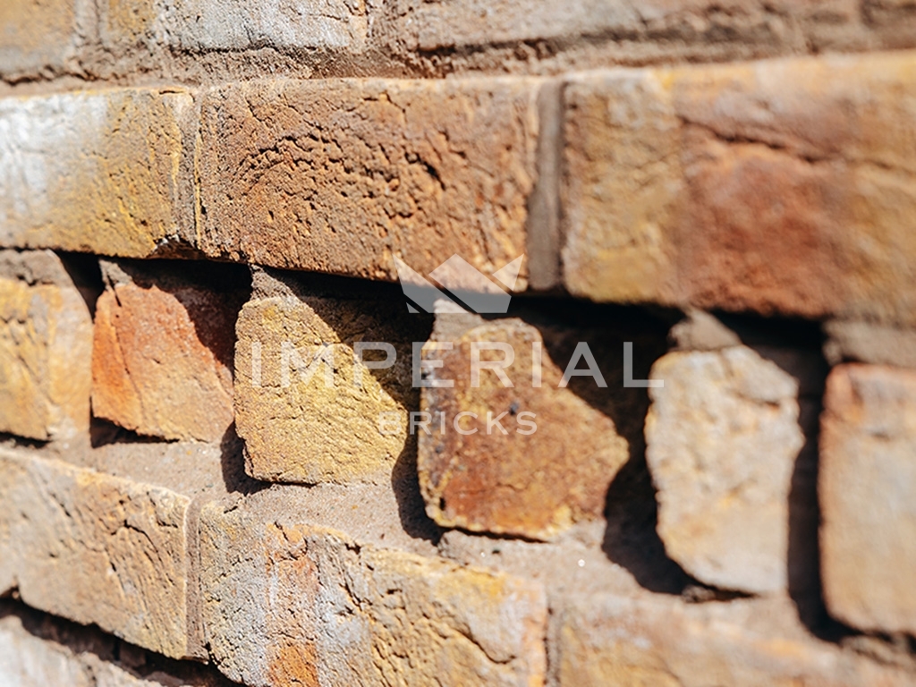 A close-up of special brickwork, built using a bespoke blend.