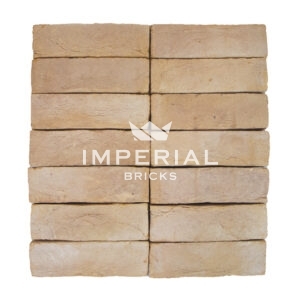 Blenheim Buff bricks shown in a wall, the bricks feature natural colour variations