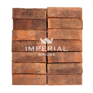 Bolesworth Blend handmade bricks shown in a wall, the bricks feature earthy tones from red, orange and brown shades.