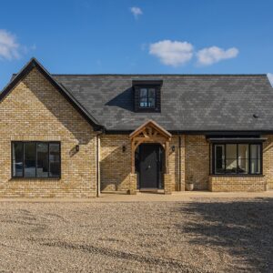Large self build, built using Tumbled Reclamation Cambridge Buff handmade bricks.