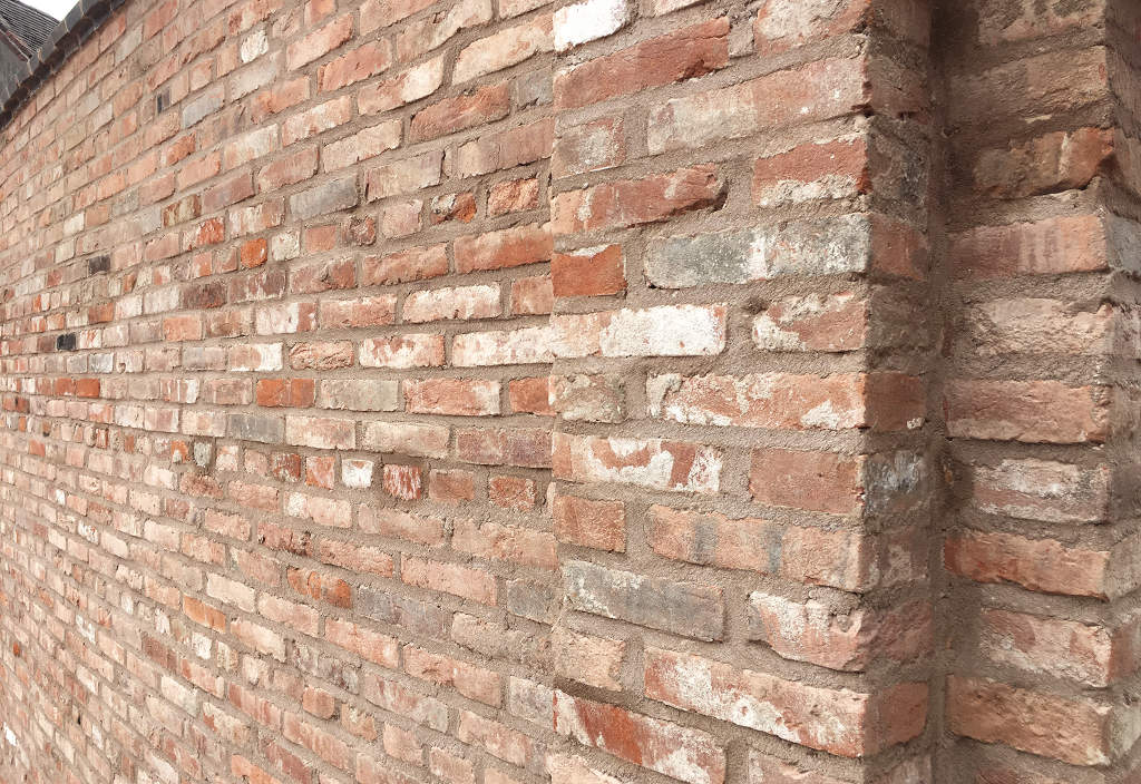 Genuine reclaimed bricks repurposed for use in a new build home.