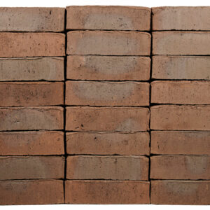 Old Saxon English Brown bricks shown in a wall. The bricks have subtle creasing and a smooth finish.