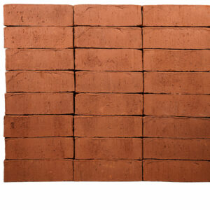 Old Saxon Red bricks shown in a wall, the bricks have a smooth texture.