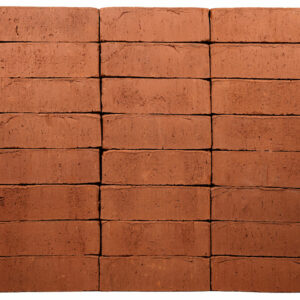 Old Saxon Red bricks shown in a wall, the bricks have a smooth texture.