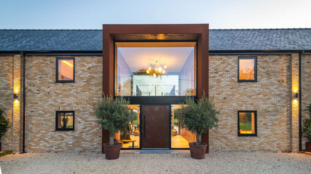 Buff bricks on a new build home in Eastern England.