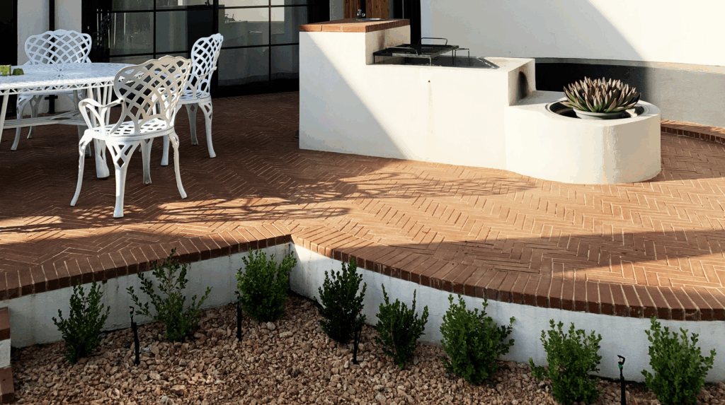 Classic Clay Pavers on a garden patio
