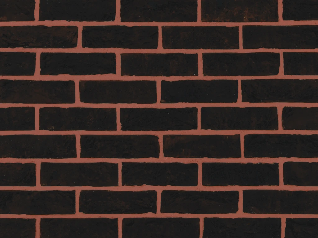 Dark bricks (Imperial's Sapphire Black) shown with a red brick mortar colour.