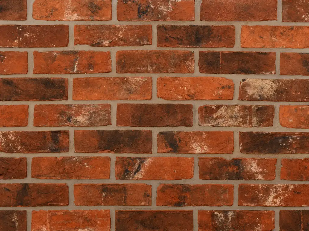 Multi-colour bricks (Imperial's Olde Reclamation Shire) shown with a grey brick mortar colour.
